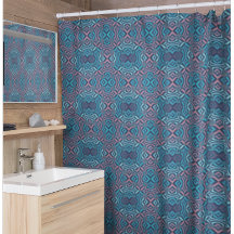 Geometric Abstract Pattern Blue Red