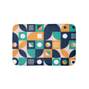 Geometric abstract pattern: colourful, modern desi bath mat