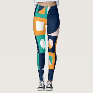 Geometric abstract pattern: colourful, modern desi leggings