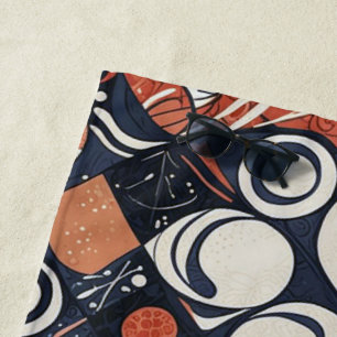 Geometric abstract pattern design 3 beach towel