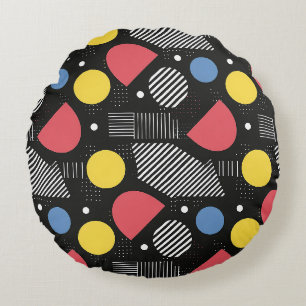 Geometric Abstract Pattern Round Pillow