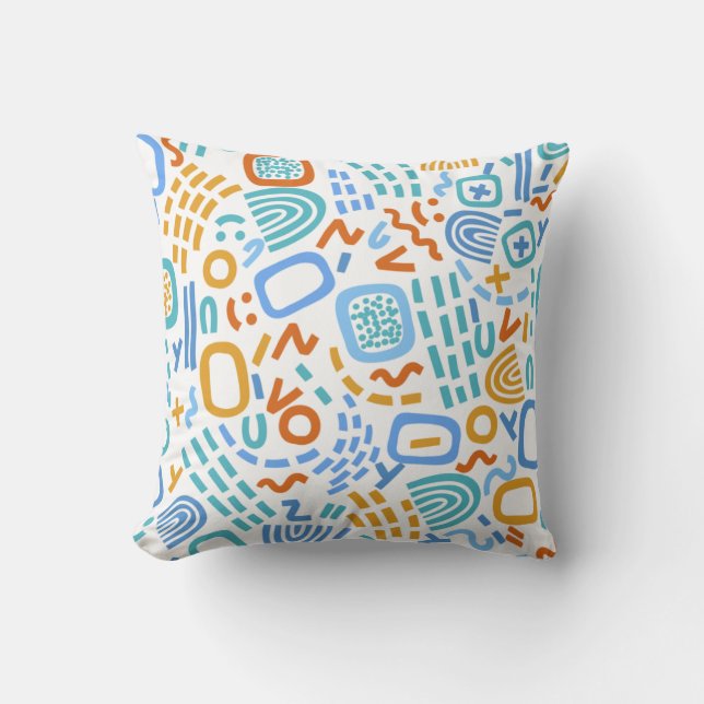 Geometric Abstract Pattern Throw Pillow (Front)