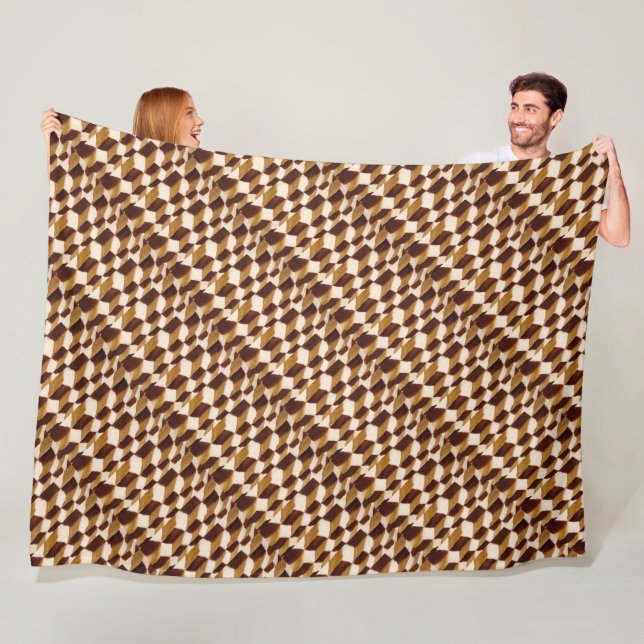 Geometric Abstract Pattern Traditional Fleece Blanket (In Situ)