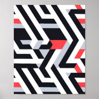 Geometric Abstract Pattern with Bold Contrasts