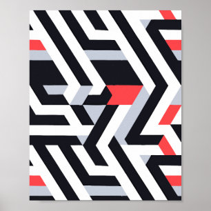 Geometric Abstract Pattern with Bold Contrasts Poster