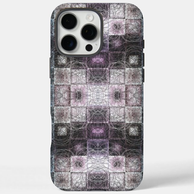 Geometric Abstract Pattern with Wireframe Cubes Case-Mate iPhone Case (Back)