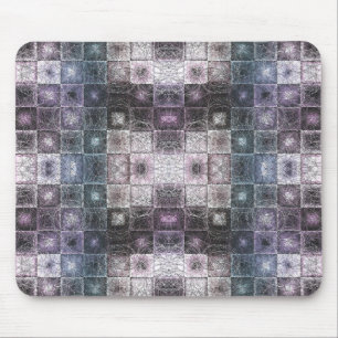 Geometric Abstract Pattern with Wireframe Cubes Mouse Pad