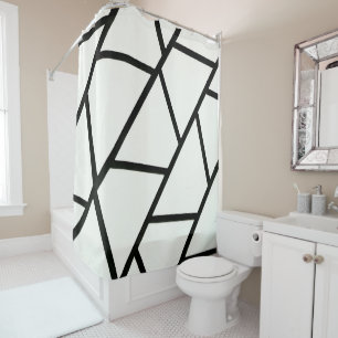 Geometric Abstract Patterned Shower Curtain