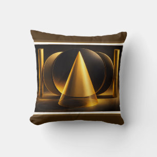 Geometric Abstract Poster – Vibrant Modern Design Throw Pillow