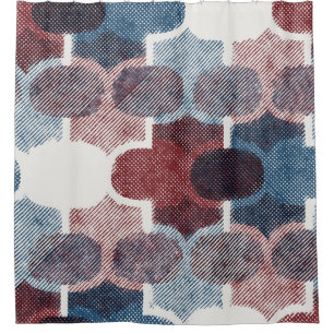 Geometric Abstract Red Blue Pattern