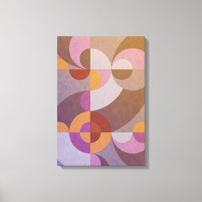 Geometric abstract retro circles Colourful pattern Canvas Print (Front)