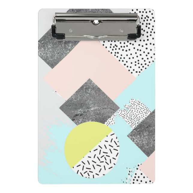 Geometric Abstract Scandi Design Mini Clipboard (Front)