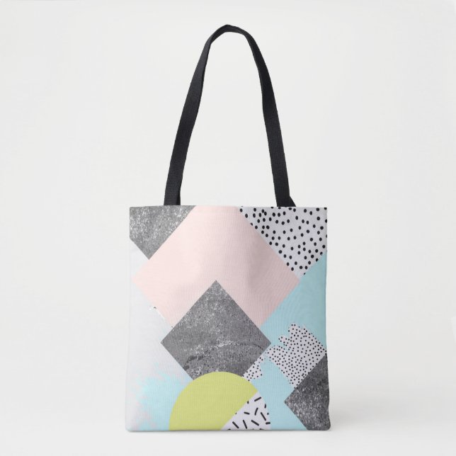 Geometric Abstract Scandi Design Tote Bag (Front)