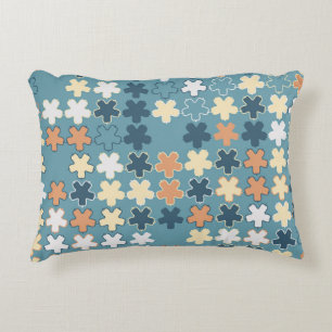 Geometric abstract seamless pattern of coloured sh accent pillow