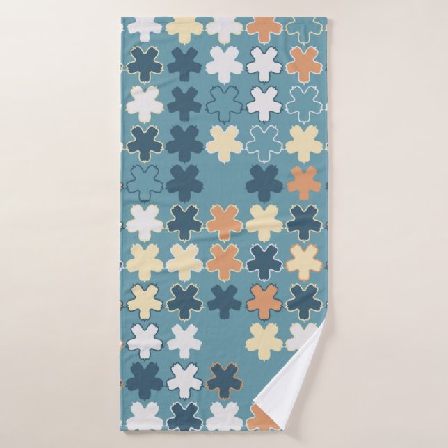 Geometric abstract seamless pattern of coloured sh bath towel (Bath Towel)