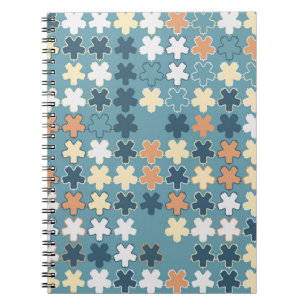Geometric abstract seamless pattern of coloured sh notebook