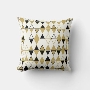 Geometric abstract seamless pattern of coloured sh throw pillow