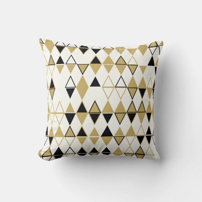 Geometric abstract seamless pattern of coloured sh throw pillow (Front)