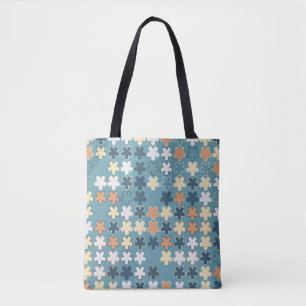 Geometric abstract seamless pattern of coloured sh tote bag