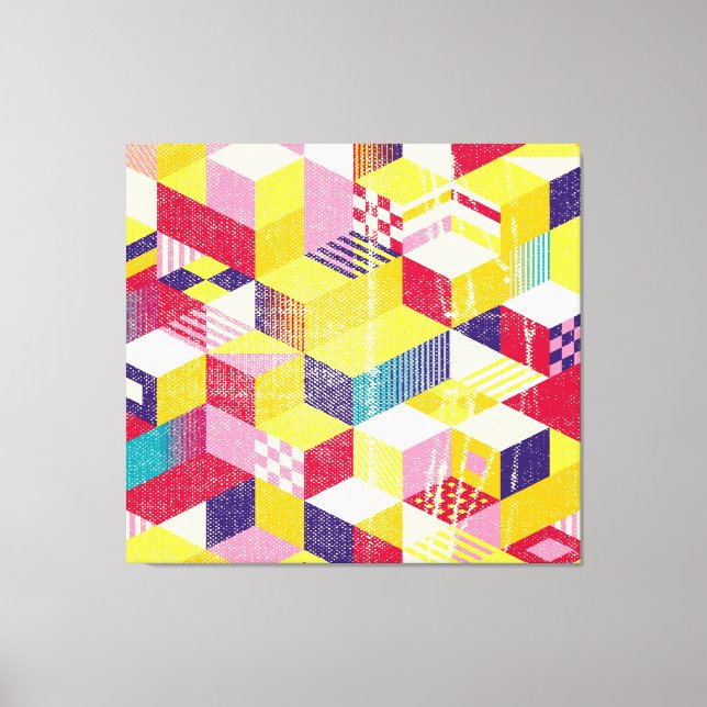 Geometric, abstract seamless vintage design. canvas print (Front)
