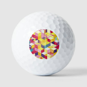 Geometric, abstract seamless vintage design. golf balls