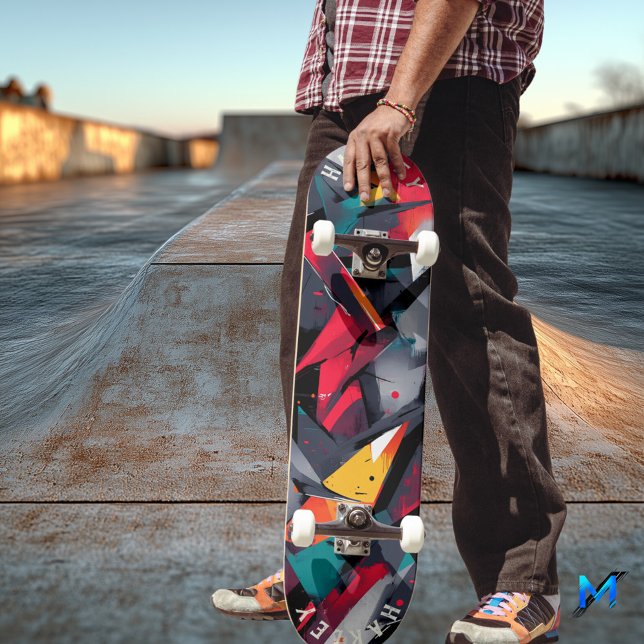 Geometric Abstract Skateboard - Bold Modern Art (Creator Uploaded)