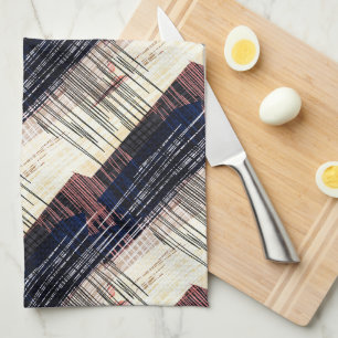 Geometric abstract striped kitchen towel