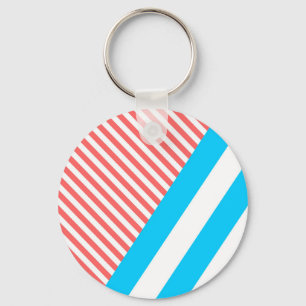 geometric, abstract, texture, pattern, red, blue keychain