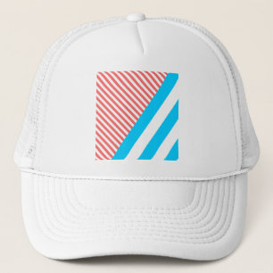 geometric, abstract, texture, pattern, red, blue trucker hat
