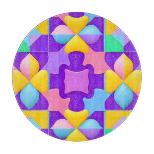 🎨 Geometric Abstract Vibrant Home Style Art ✨ Cutting Board
