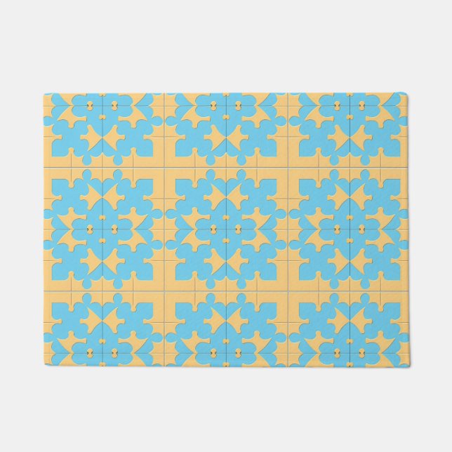 💙 Geometric Abstract Vibrant Home Style Entry ✨ Doormat (Front)