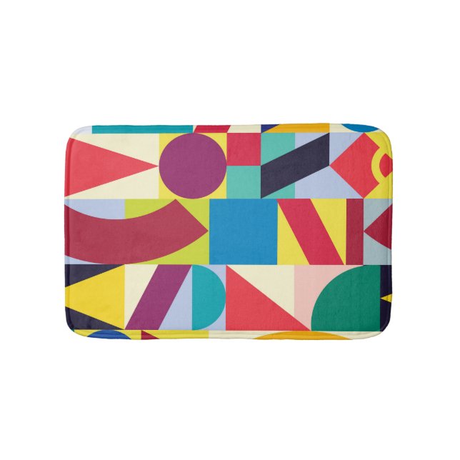 Geometric Abstract: Vintage Seamless Pattern. Bath Mat (Front)
