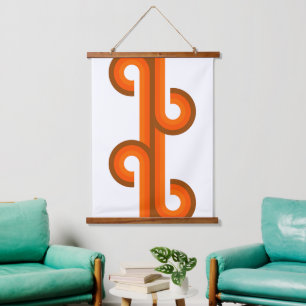 Geometric Abstract Wave Stripes Fusion Art Pattern Hanging Tapestry