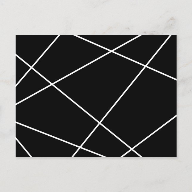Geometric abstract - white and black. postcard (Front)