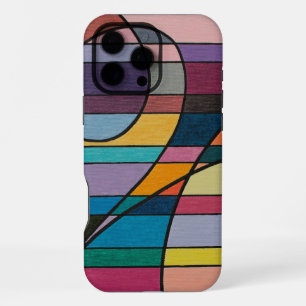 Geometric Abstract with Bold Stripes and Curves iPhone 16 Pro Max Case