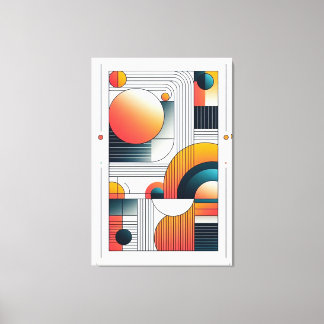 Geometric Abstraction in Bold Colours Canvas Print