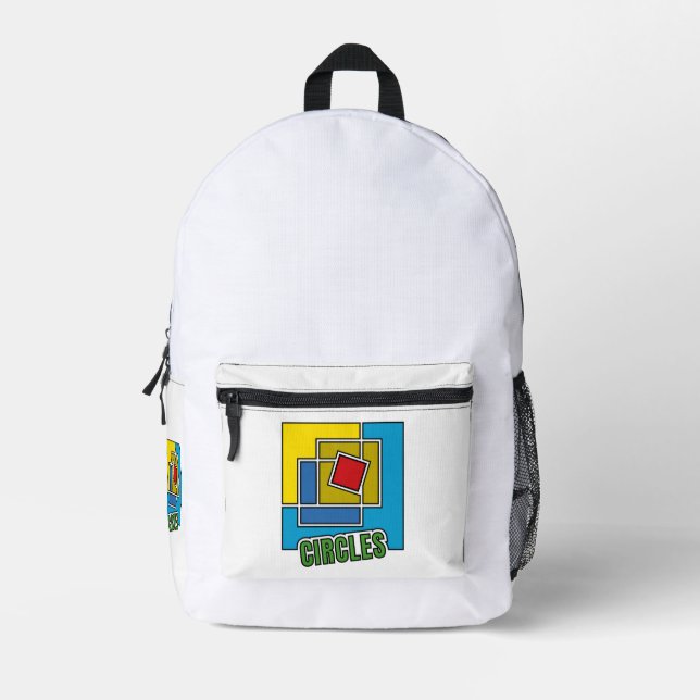 Geometric Abstraction Made of Colorful Squares Printed Backpack (Front)
