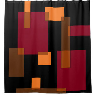 Geometric Abstraction Red Orange Brown Black