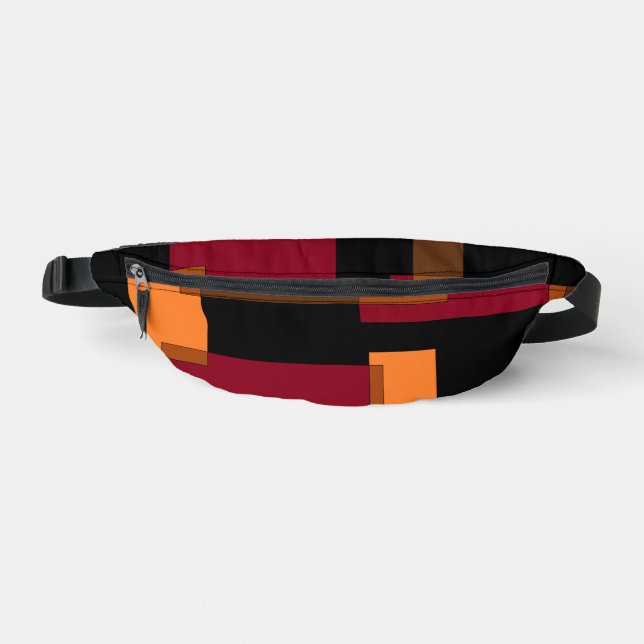 Geometric Abstraction Red Orange Brown Black  Fanny Pack (Front)