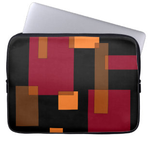 Geometric Abstraction Red Orange Brown Black Laptop Sleeve