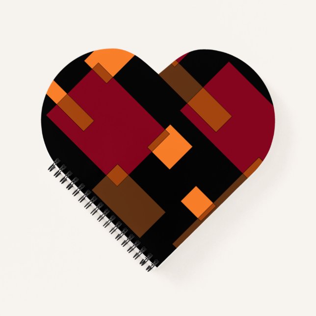 Geometric Abstraction Red Orange Brown Black  Notebook (Front)