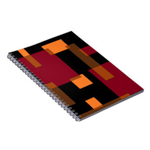 Geometric Abstraction Red Orange Brown Black Notebook