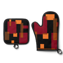 Geometric Abstraction Red Orange Brown Black