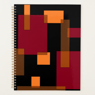 Geometric Abstraction Red Orange Brown Black Planner