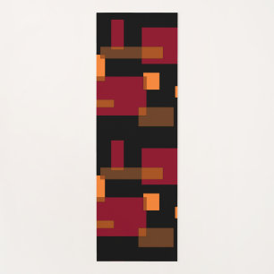 Geometric Abstraction Red Orange Brown Black  Yoga Mat