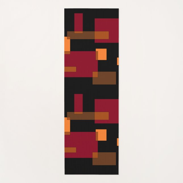 Geometric Abstraction Red Orange Brown Black  Yoga Mat (Front)