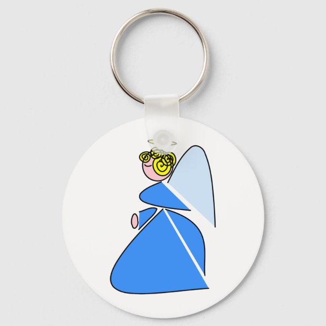 Geometric Angel Keychain (Front)