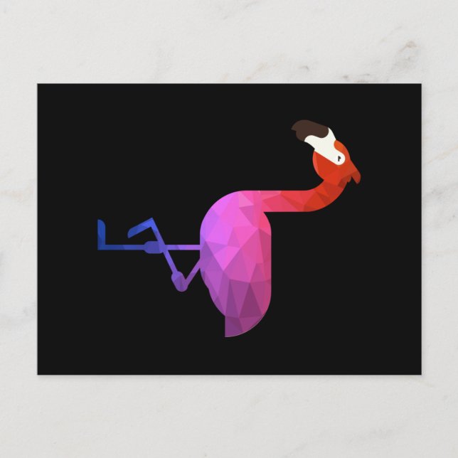 Geometric Animal Flamingo Postcard (Front)