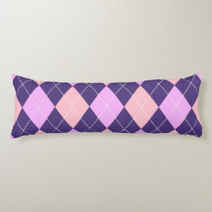 Geometric Argyle Blue Purple Y2K Pattern Body Pillow