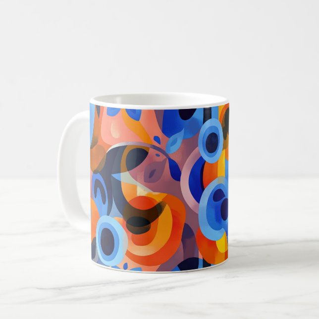 Geometric ark artwork. retro vintage coffee mug (Front Left)